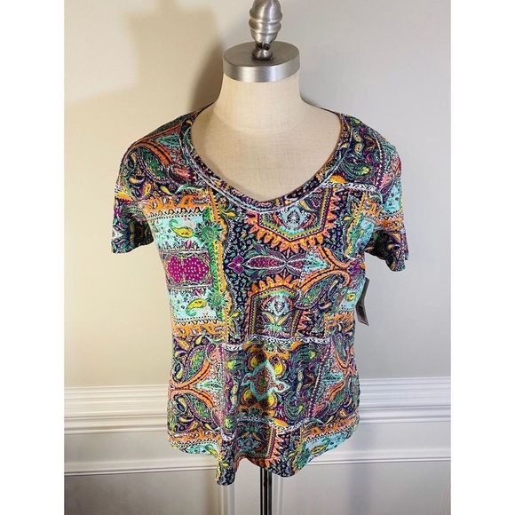 Westbound Other - STUNNING! Ladies PATCH BATIK pullover top(90)